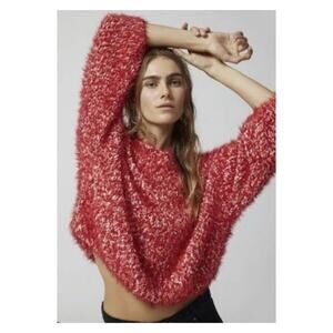 NEW Urban Outfitters Jamie Fuzzy Sweater S Red